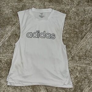 Adidas White dry fit tank